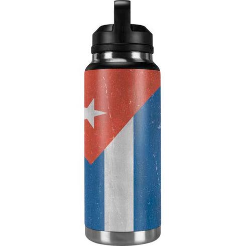 Cuban Flag Distressed YETI Rambler 36oz Bottle Skin