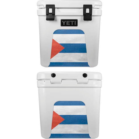 Cuban Flag Distressed YETI Roadie 24 Hard Cooler Skin