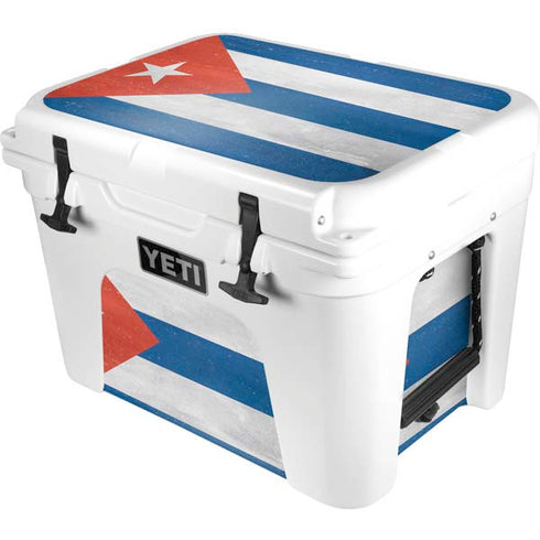 Cuban Flag Distressed YETI Tundra 35 Hard Cooler Skin