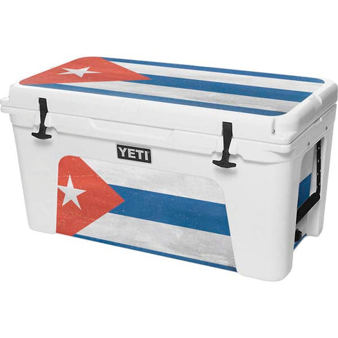 Cuban Flag Distressed YETI Tundra 75 Hard Cooler Skin