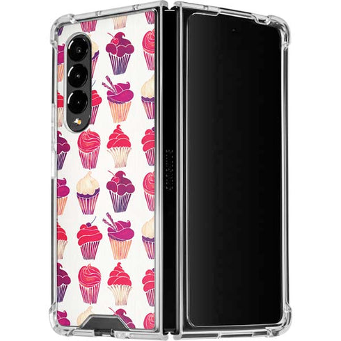 Cat Coq Cupcakes Galaxy Z Fold4 5G Clear Case