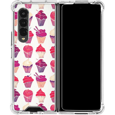 Cat Coq Cupcakes Galaxy Z Fold4 5G Clear Case