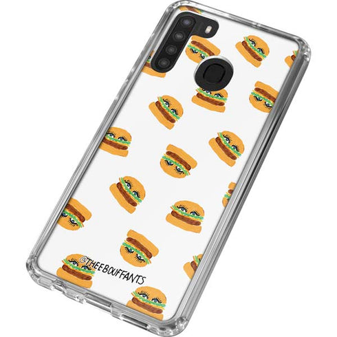 Bouffants and Broken Hearts Cute Burgers Galaxy A21 Clear Case