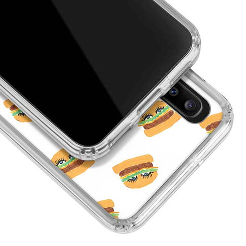 Bouffants and Broken Hearts Cute Burgers Galaxy A30 Clear Case