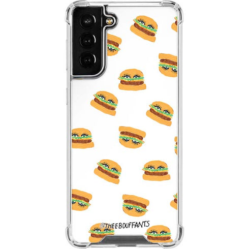 Bouffants and Broken Hearts Cute Burgers Galaxy S21 FE Clear Case
