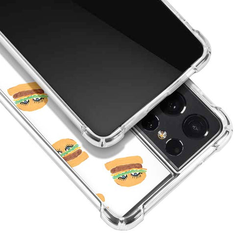 Bouffants and Broken Hearts Cute Burgers Galaxy S21 Ultra 5G Clear Case