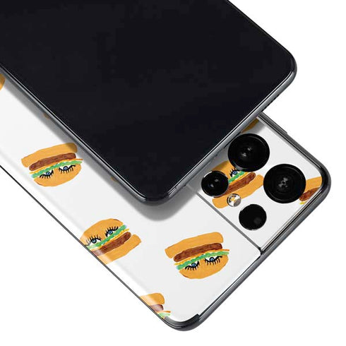 Bouffants and Broken Hearts Cute Burgers Galaxy S21 Ultra 5G Skin