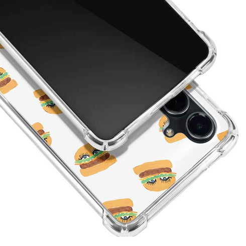 Bouffants and Broken Hearts Cute Burgers Galaxy S23 FE Clear Case