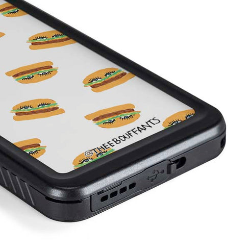 Bouffants and Broken Hearts Cute Burgers Galaxy S23 Plus Waterproof Case