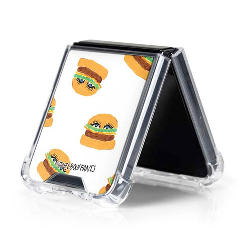 Bouffants and Broken Hearts Cute Burgers Galaxy Z Flip5 5G Clear Case