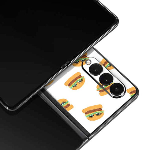Bouffants and Broken Hearts Cute Burgers Galaxy Z Fold3 5G Skin