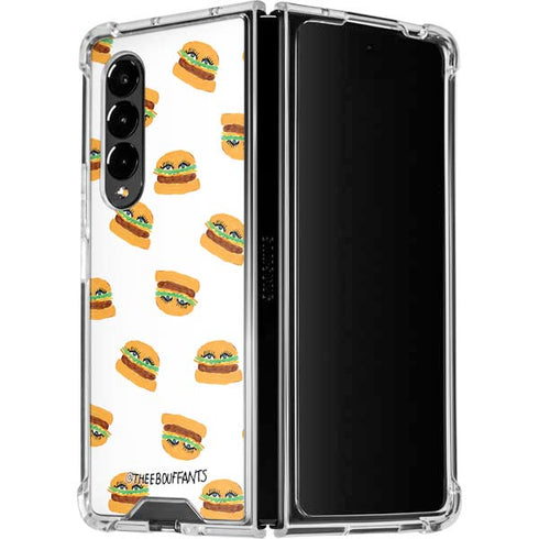 Bouffants and Broken Hearts Cute Burgers Galaxy Z Fold4 5G Clear Case