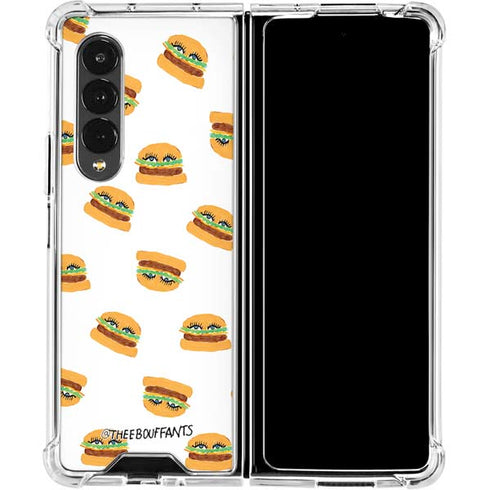 Bouffants and Broken Hearts Cute Burgers Galaxy Z Fold4 5G Clear Case