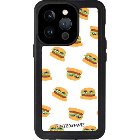 Bouffants and Broken Hearts Cute Burgers iPhone 14 Pro Waterproof Case