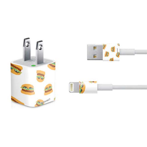 Bouffants and Broken Hearts Cute Burgers iPhone Charger (5W USB) Skin