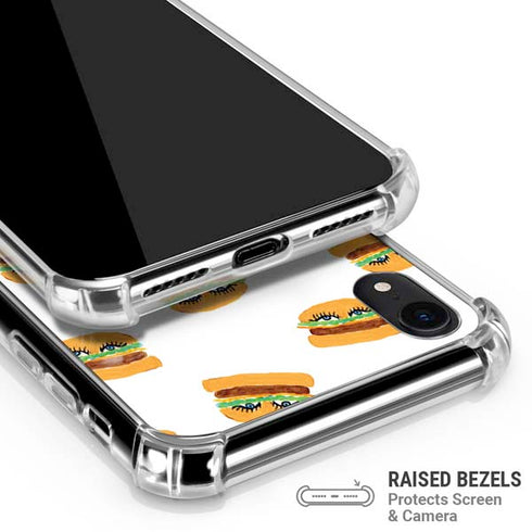 Bouffants and Broken Hearts Cute Burgers iPhone XR Clear Case