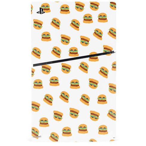 Bouffants and Broken Hearts Cute Burgers PS5 Slim Disk Console Skin