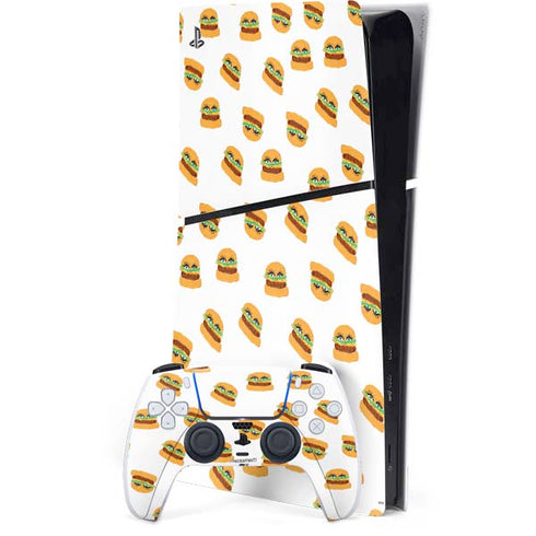Bouffants and Broken Hearts Cute Burgers PS5 Slim Digital Edition Bundle Skin
