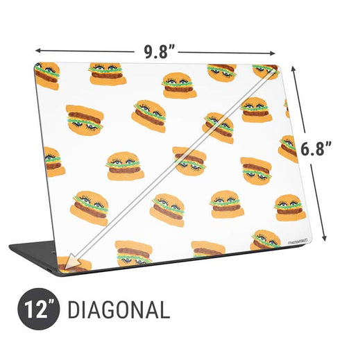 Bouffants and Broken Hearts Cute Burgers Universal Laptop 12in (9.8 x 6.8in) Skin
