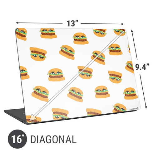 Bouffants and Broken Hearts Cute Burgers Universal Laptop 16in (13 x 9.4in) Skin