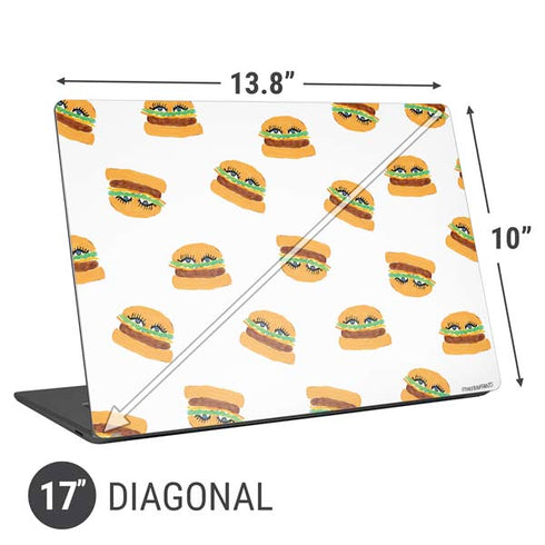 Bouffants and Broken Hearts Cute Burgers Universal Laptop 17in (13.8 x 10in) Skin
