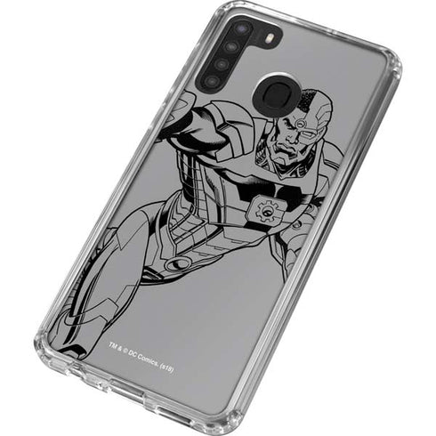 DC Comics Cyborg Comic Pop Galaxy A21 Clear Case