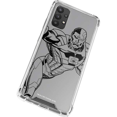 DC Comics Cyborg Comic Pop Galaxy A32 5G Clear Case