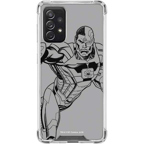 DC Comics Cyborg Comic Pop Galaxy A72 5G Clear Case