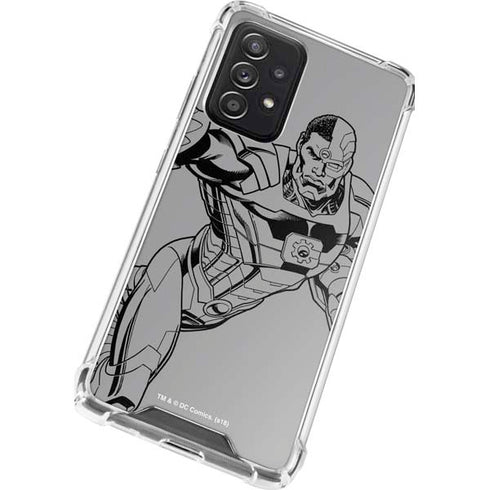 DC Comics Cyborg Comic Pop Galaxy A72 5G Clear Case