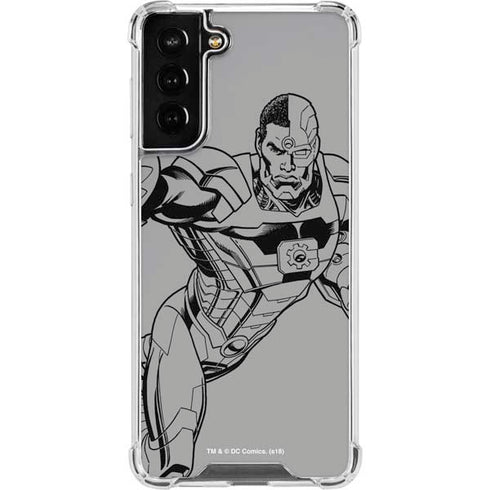 DC Comics Cyborg Comic Pop Galaxy S21 FE Clear Case