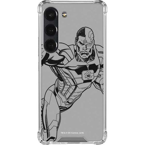 DC Comics Cyborg Comic Pop Galaxy S23 Clear Case