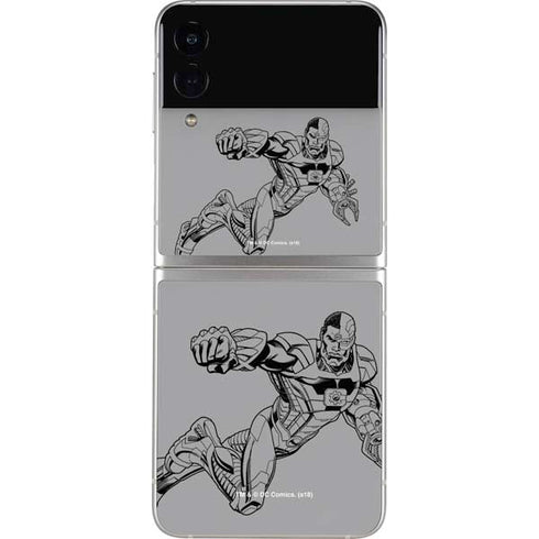 DC Comics Cyborg Comic Pop Galaxy Z Flip3 5G Skin