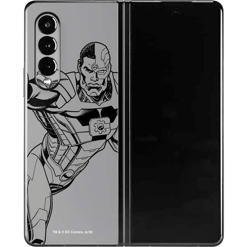 DC Comics Cyborg Comic Pop Galaxy Z Fold3 5G Skin