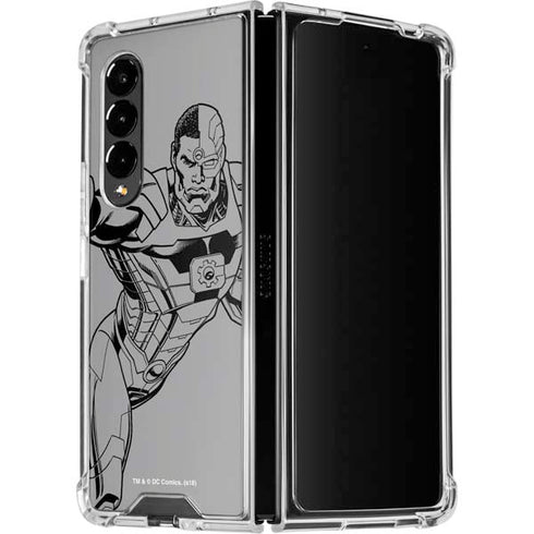 DC Comics Cyborg Comic Pop Galaxy Z Fold4 5G Clear Case