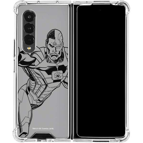DC Comics Cyborg Comic Pop Galaxy Z Fold4 5G Clear Case