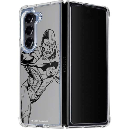 DC Comics Cyborg Comic Pop Galaxy Z Fold5 5G Clear Case