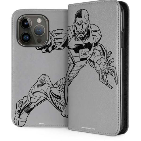 DC Comics Cyborg Comic Pop iPhone 14 Pro Folio Case