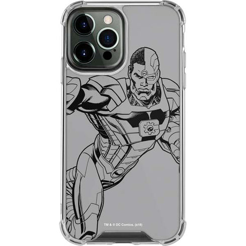 DC Comics Cyborg Comic Pop iPhone 14 Pro Max Clear Case