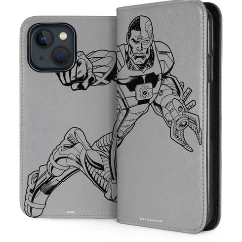 DC Comics Cyborg Comic Pop iPhone 15 Plus Folio Case