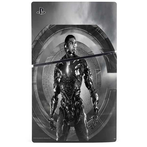 The Justice League (2017) Cyborg Poster PS5 Slim Digital Edition Console Skin