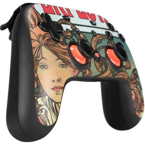 Alphonse Mucha Cycles Perfecta Google Stadia Controller Skin