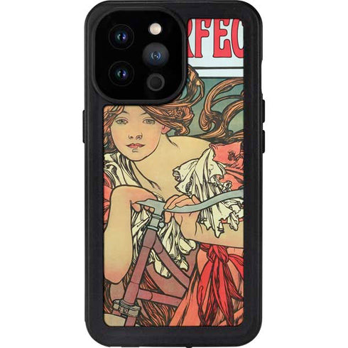 Alphonse Mucha Cycles Perfecta iPhone 14 Pro Max Waterproof Case