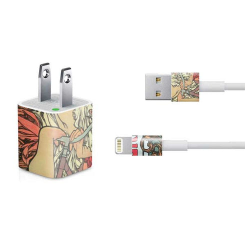Alphonse Mucha Cycles Perfecta iPhone Charger (5W USB) Skin