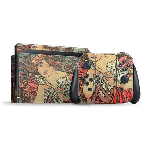 Alphonse Mucha Cycles Perfecta Nintendo Switch Bundle Skin