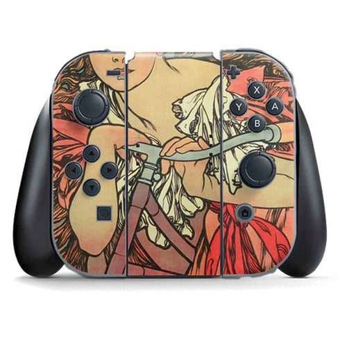 Alphonse Mucha Cycles Perfecta Nintendo Switch (2017-2021) Joy-Con Controller Skin