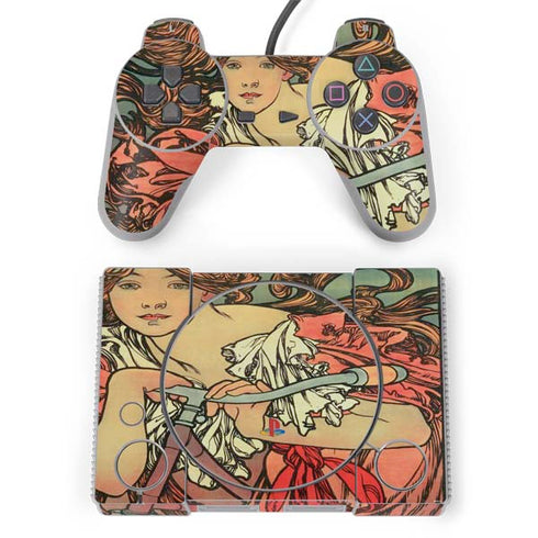 Alphonse Mucha Cycles Perfecta PlayStation Classic Bundle Skin