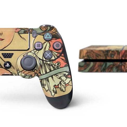 Alphonse Mucha Cycles Perfecta PS4 Console and Controller Bundle Skin