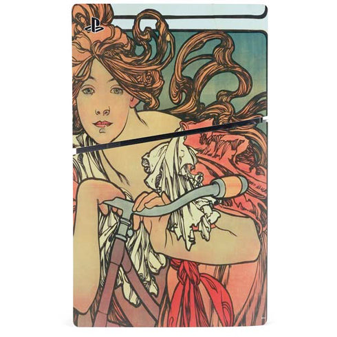 Alphonse Mucha Cycles Perfecta PS5 Slim Digital Edition Bundle Skin