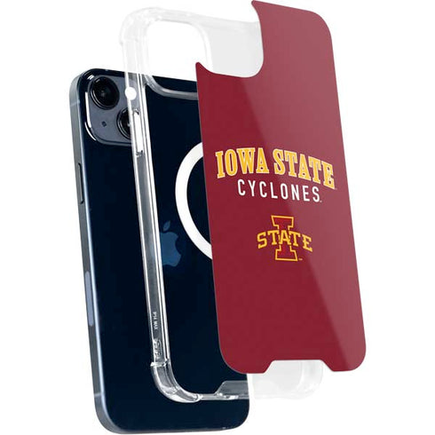 Iowa State University Collegiate Text iPhone 15 Plus MagSafe Case