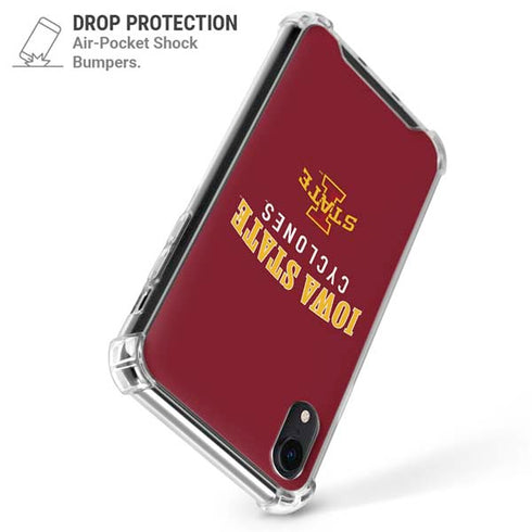 Iowa State University Collegiate Text iPhone XR Clear Case